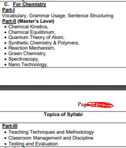 FPSC Lecturer Chemistry syllabus