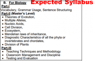 Lecturer biology syllabus