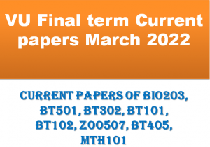 Vu Final term Current Papers March 2022